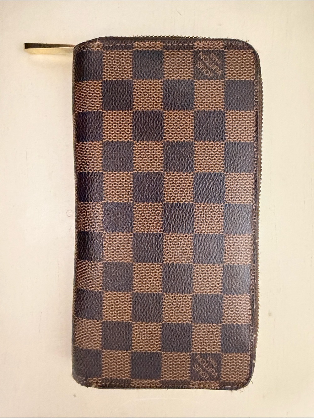 Louis Vuitton Brown Damier Ebene Zip Around Wallet